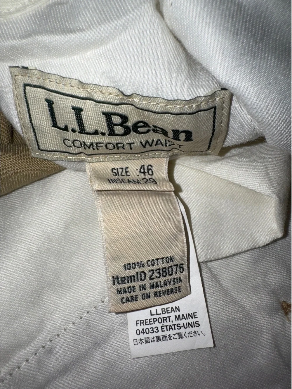 Men’s L.L.Bean khaki trousers Size 46